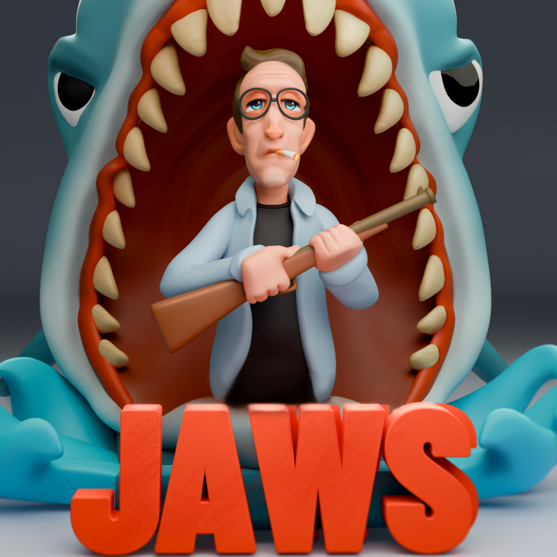 Jaws Fanart 3D print model 3D Print Model .c4d .max .obj .3ds .fbx .stl .blend