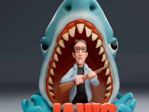 Jaws Fanart 3D print model 3D Print Model