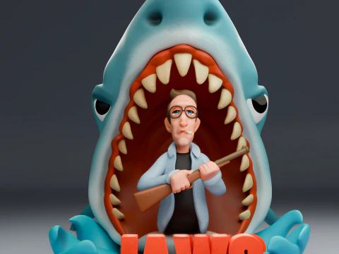 Jaws Fanart 3D print model 3D Print Model