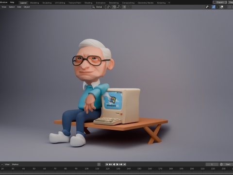 Bill Gates Figurine 3D 模型