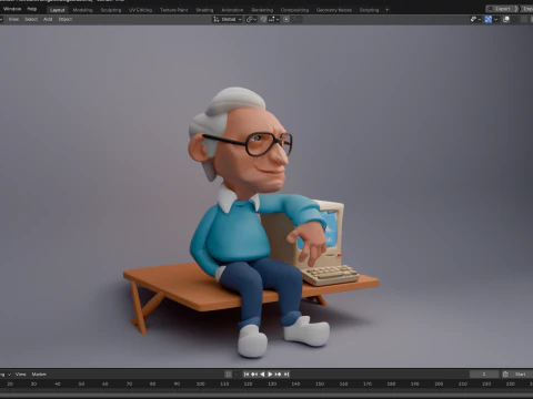 Bill Gates Figurine 3D Model
