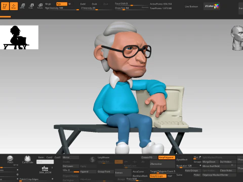 Bill Gates Figurine 3D Model