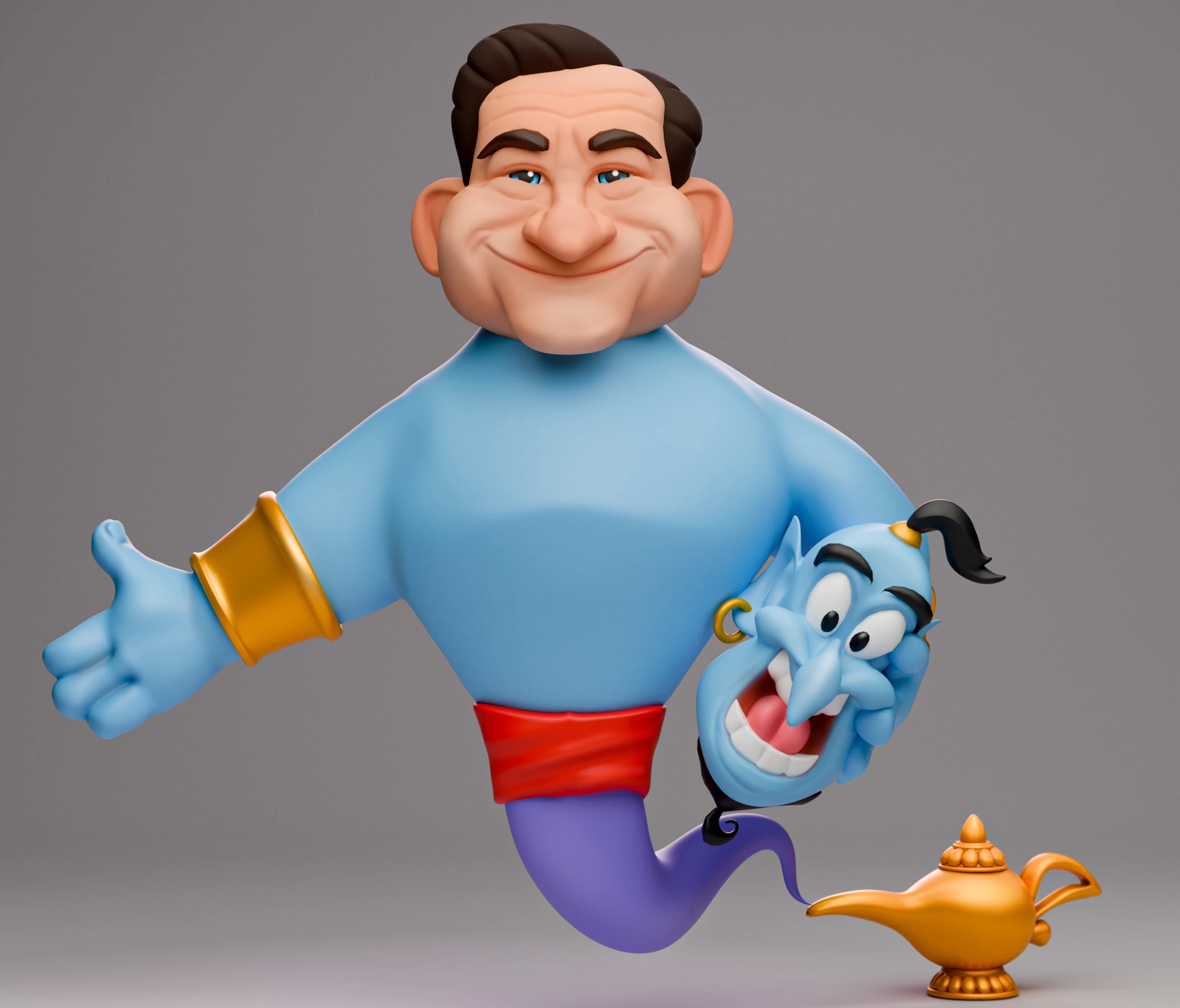 Robin Williams as Genie 3D Print Model .c4d .max .obj .3ds .fbx .stl .blend 