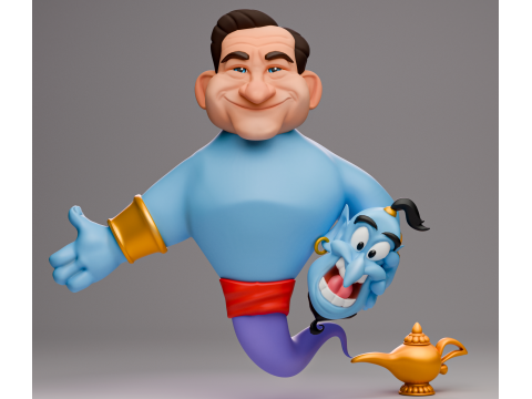 Robin Williams as Genie Modèles 3D en vedette