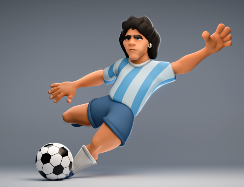Diego Maradona 3D Print Model .c4d .max .obj .3ds .fbx .stl .blend 