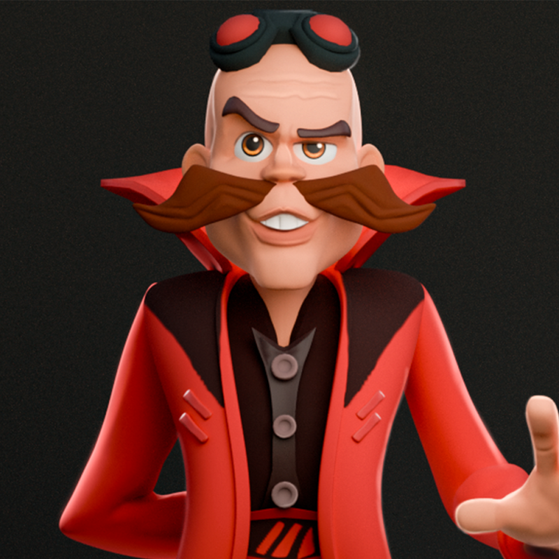 Robotnik-조각상 3D 프린트 모델 .c4d .max .obj .3ds .fbx .stl .blend 