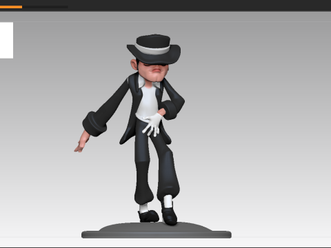 마이클 잭슨 만화 입상 3D 프린트 모델