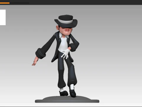 Michael Jackson Cartoon Figurine 3D Print Model