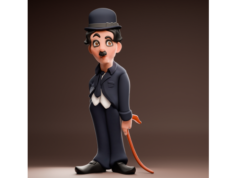 Charlie Chaplin - Figurine 3D Print Model
