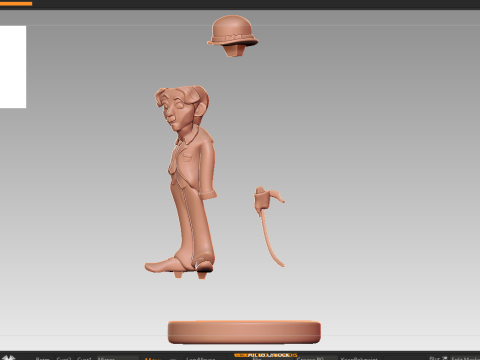 Charlie Chaplin - Figurine 3D Print Model