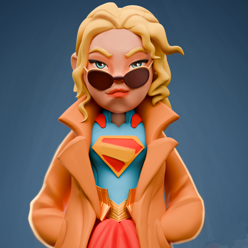 Supergirl - Figurine 3D Print Model .c4d .max .obj .3ds .fbx .stl .blend 