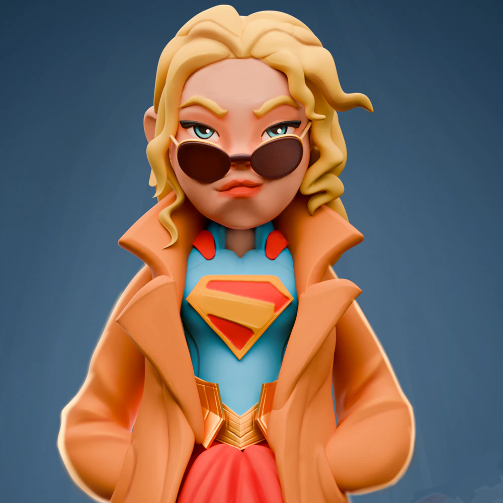 Supergirl - Figurine 3D Print Model .c4d .max .obj .3ds .fbx .stl .blend