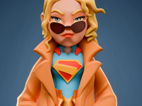 Супердівчина - Статуетка 3D Принт Модель