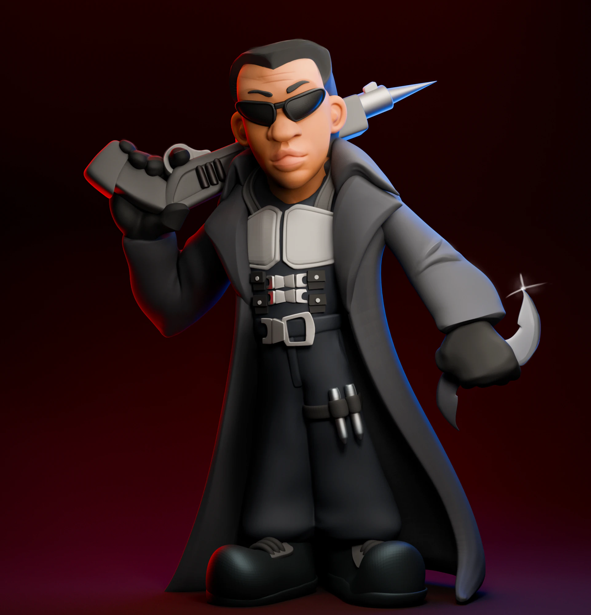 Marvel Blade - Figurine 3D Print Model .c4d .max .obj .3ds .fbx .stl .blend