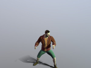 man rig and animation low poly game ready character 3D Model