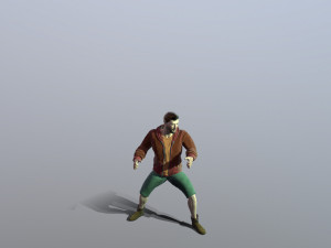 man rig and animation low poly game ready character 3D Model