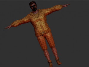 man rig and animation low poly game ready character 3D Model