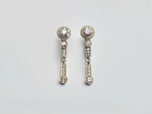jewelry gold earrings with stones 3D Print Model
