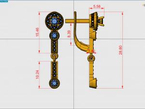 jewelry gold earrings with stones 3D Print Model