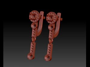 jewelry gold earrings with stones 3D Print Model