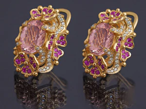 ексклюзивні сережки з камінням 3D Принт Модель