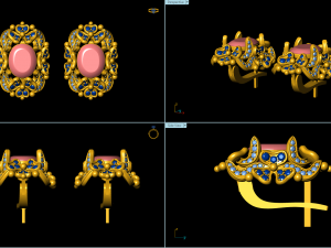 exclusive earrings with stones 3D प्रिंट मॉडल