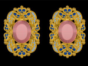 exclusive earrings with stones 3D प्रिंट मॉडल