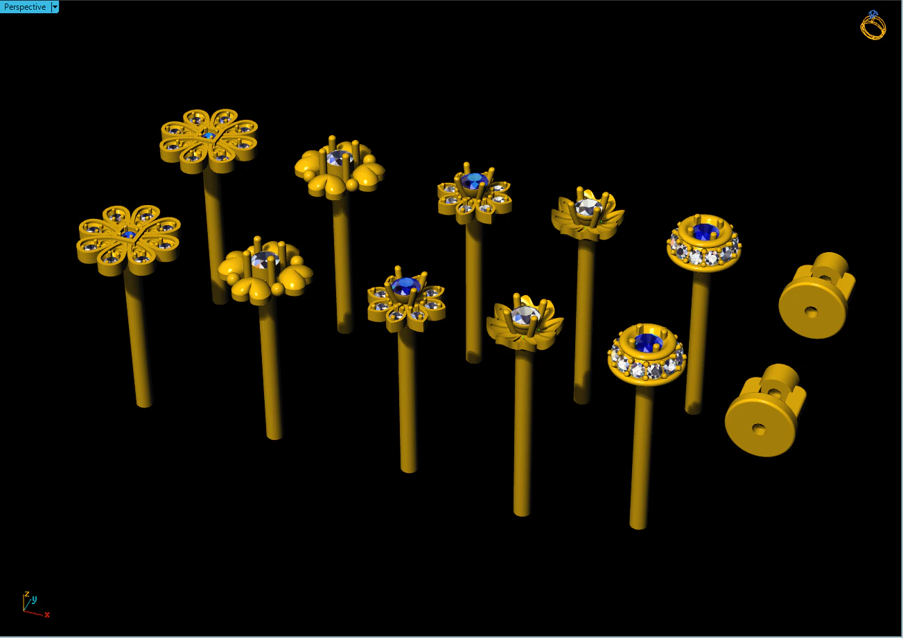 earrings collection 3D Print Model .c4d .max .obj .3ds .fbx .stl .blend