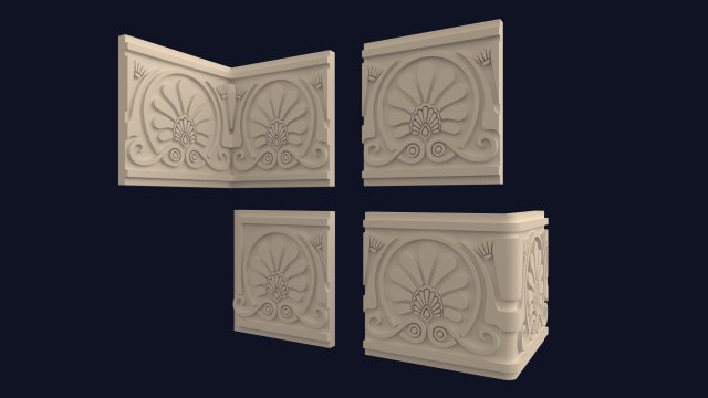 greek frieze ornament pack 3D 모델 .c4d .max .obj .3ds .fbx .stl .blend