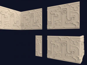pacote de ornamento de friso chin&ecirc;s Modelo 3D