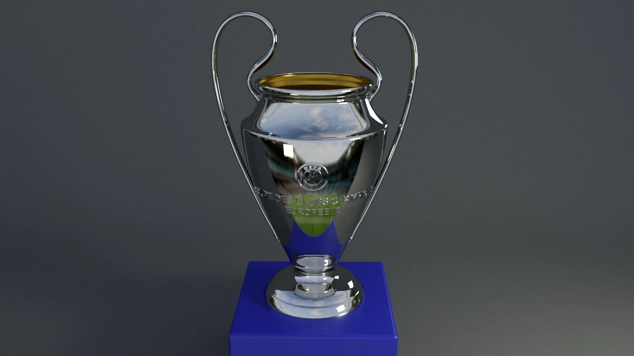 champions league trophy 3D Model .c4d .max .obj .3ds .fbx .stl .blend 