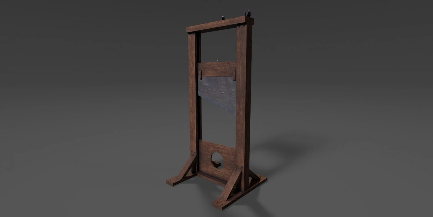 guillotine low-poly 3D Model .c4d .max .obj .3ds .fbx .stl .blend 