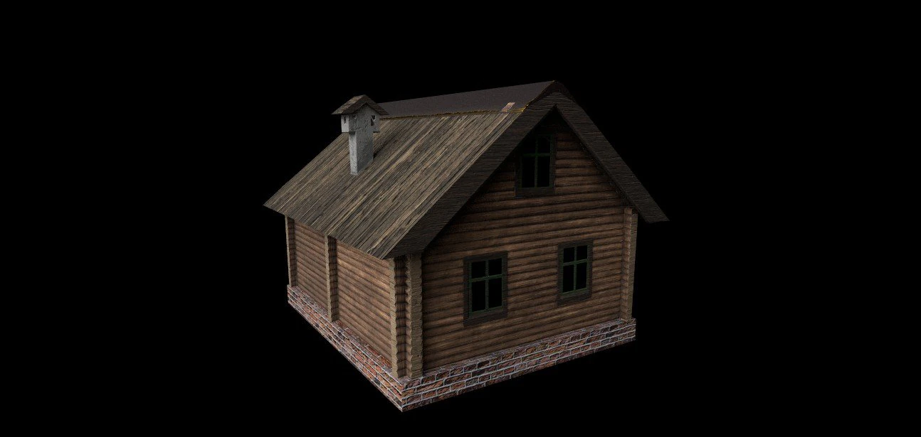 hut building 3D Model .c4d .max .obj .3ds .fbx .stl .blend 