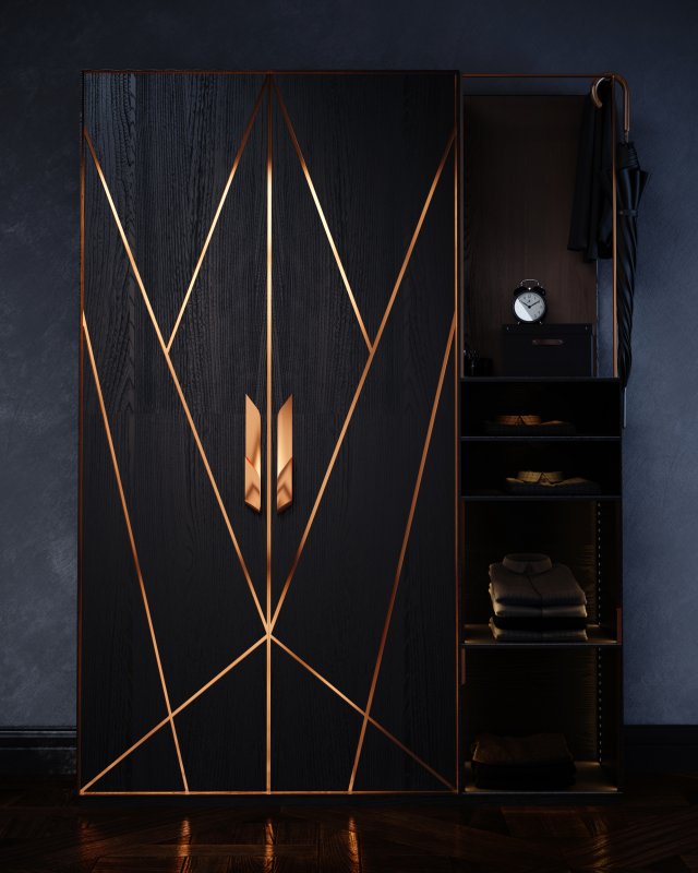 cabinet with copper Modelo 3D .c4d .max .obj .3ds .fbx .stl .blend 