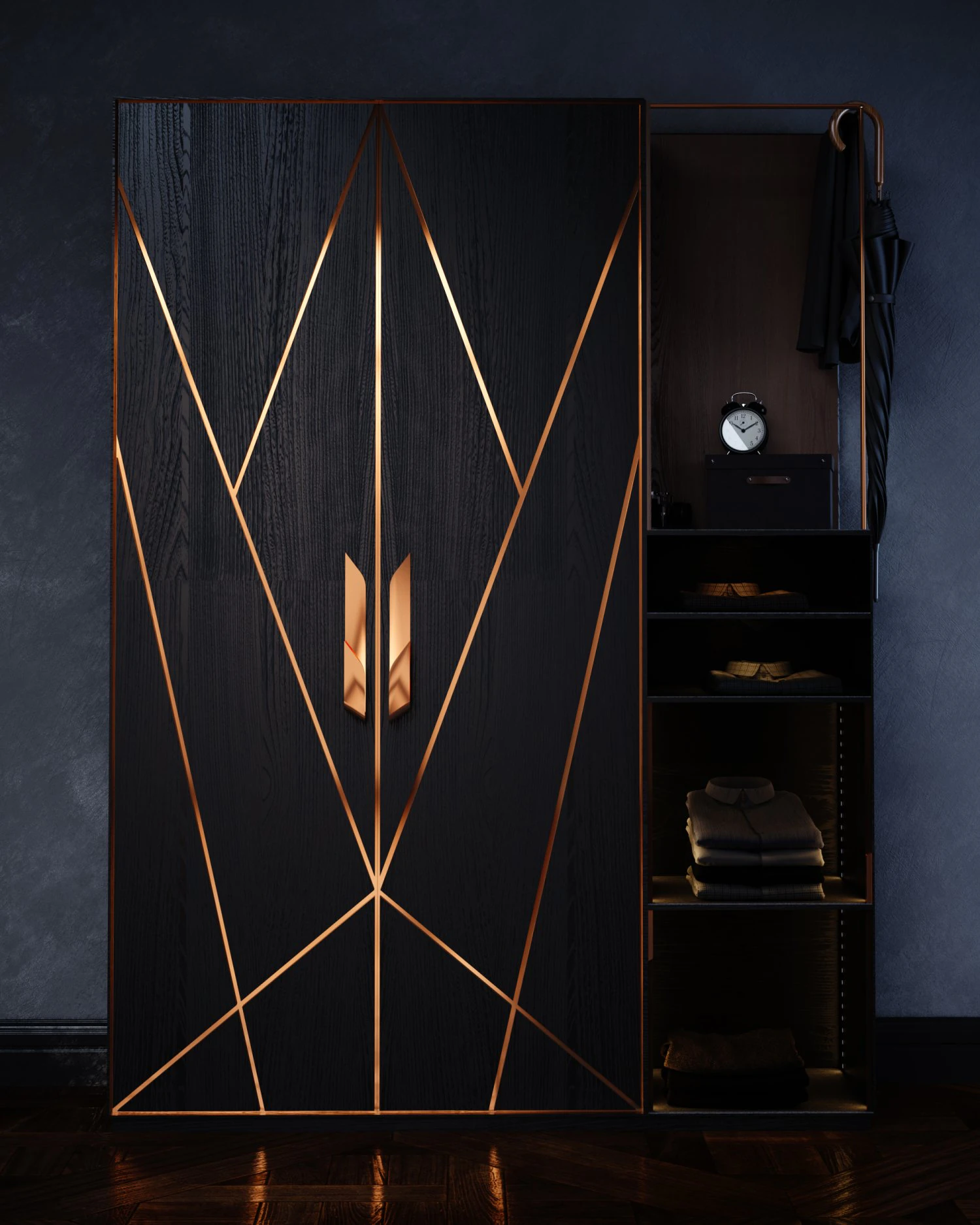 cabinet with copper 3D Model .c4d .max .obj .3ds .fbx .stl .blend