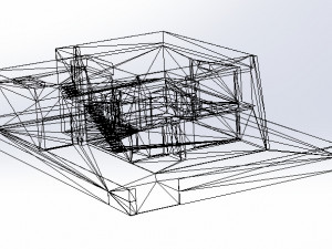 house realized with solidworks built on a ground of 500 m Model 3D