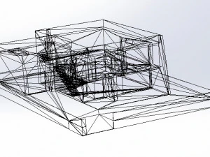 house realized with solidworks built on a ground of 500 m 3D Model