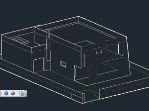 house realized with solidworks built on a ground of 500 m 3D Model