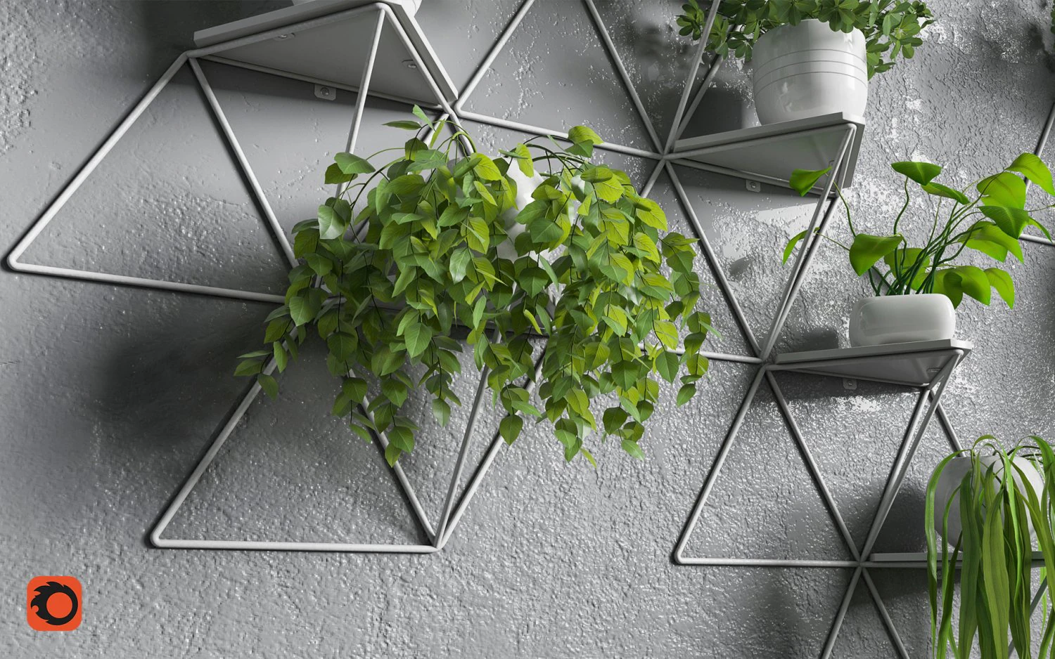modular shelf plants 3D Model .c4d .max .obj .3ds .fbx .stl .blend 