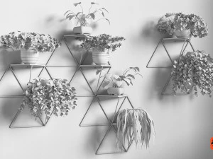 modular shelf plants 3D Model