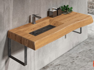 wood bathroom sink 3D 모델