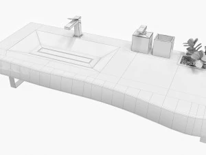 wood bathroom sink 3D Model