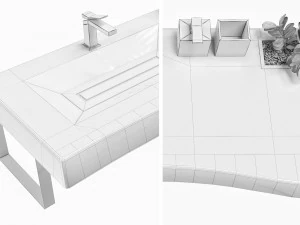 wood bathroom sink 3D Model