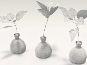 vase and plant 3D Model
