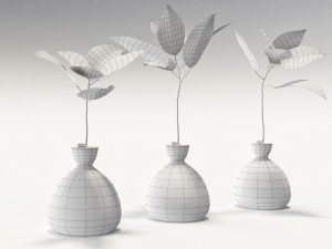 vase and plant 3D Model