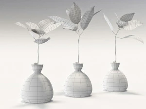 vase and plant 3D Model