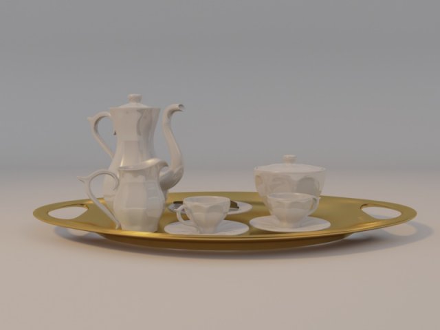 porcelain coffee set 3D Model .c4d .max .obj .3ds .fbx .stl .blend 