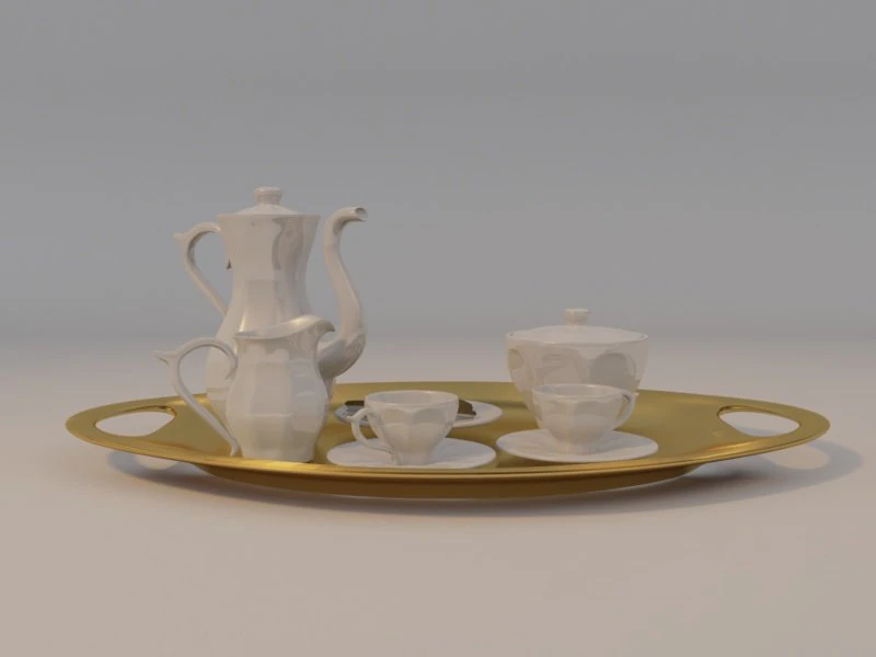 porcelain coffee set 3D Model .c4d .max .obj .3ds .fbx .stl .blend 