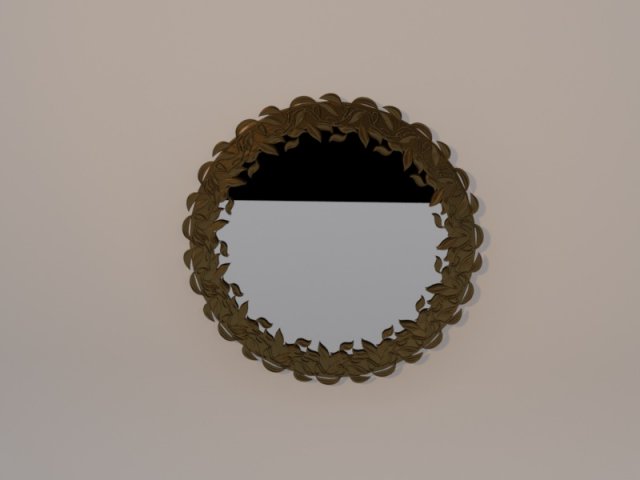 round mirror leaf ornament 3D Model .c4d .max .obj .3ds .fbx .stl .blend 