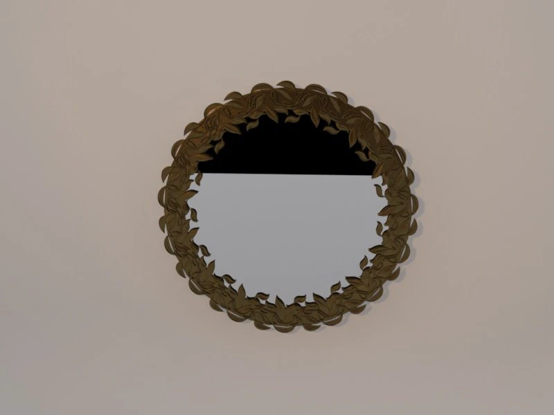 round mirror leaf ornament 3D Model .c4d .max .obj .3ds .fbx .stl .blend 